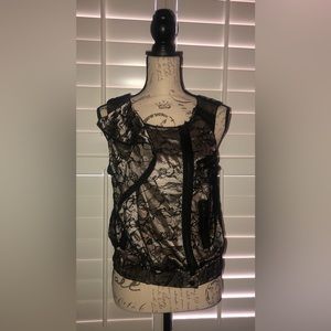 BeBe Moto Style Sleeveless Blouse Size Medium